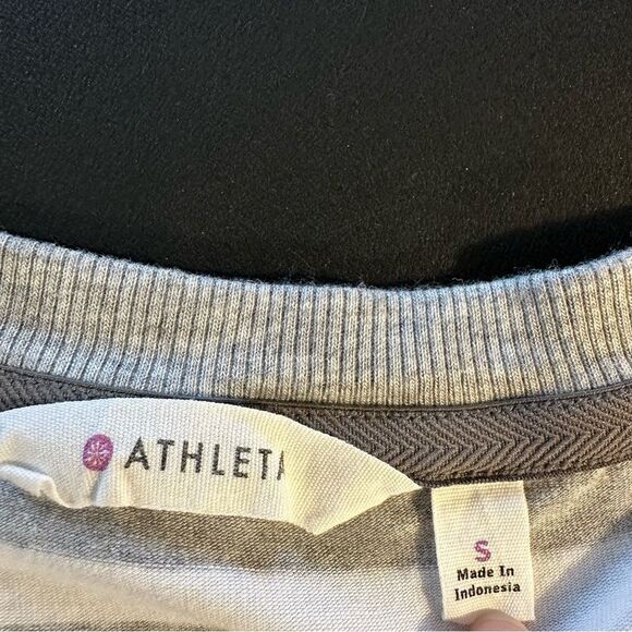 ATHLETA STRIPE TOPANGA RUCHED V NECK ATHLETIC LOUNGEWEAR FITTED FITNESS DRESS S - Picture 10 of 12